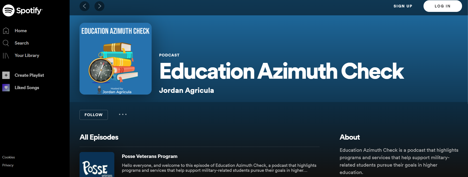 Education Azimuth Check on spotify by Jordan Agricula ’21